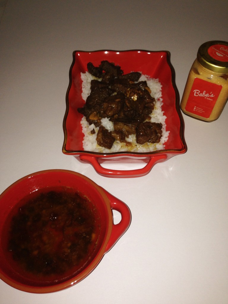 Wagyu salpicao over rice with chill garlic oil and creamy sriracha for some added kick!