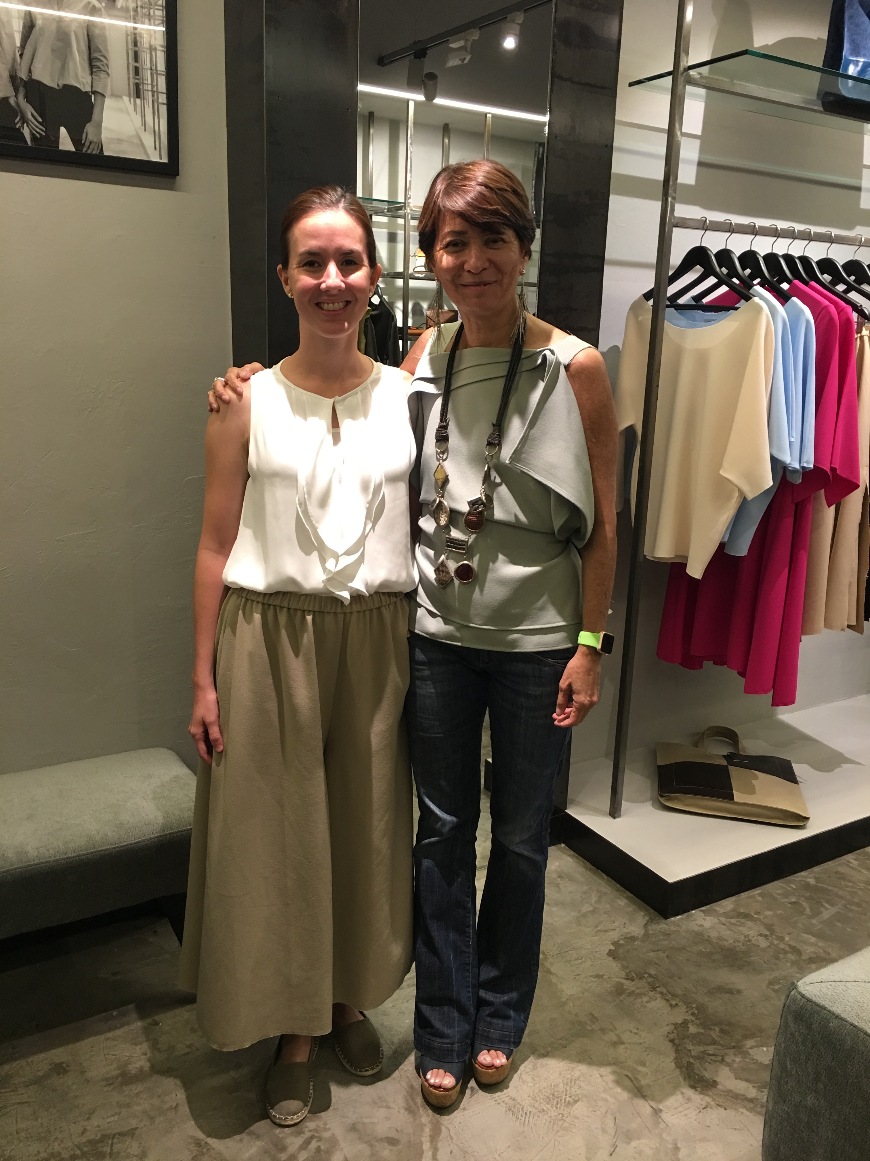 At times, Rica, likes to collaborate with upcoming designers to create an exclusive line for the store.  Here she is with Sofia Borromeo of sofie.b, ready-to-wear.