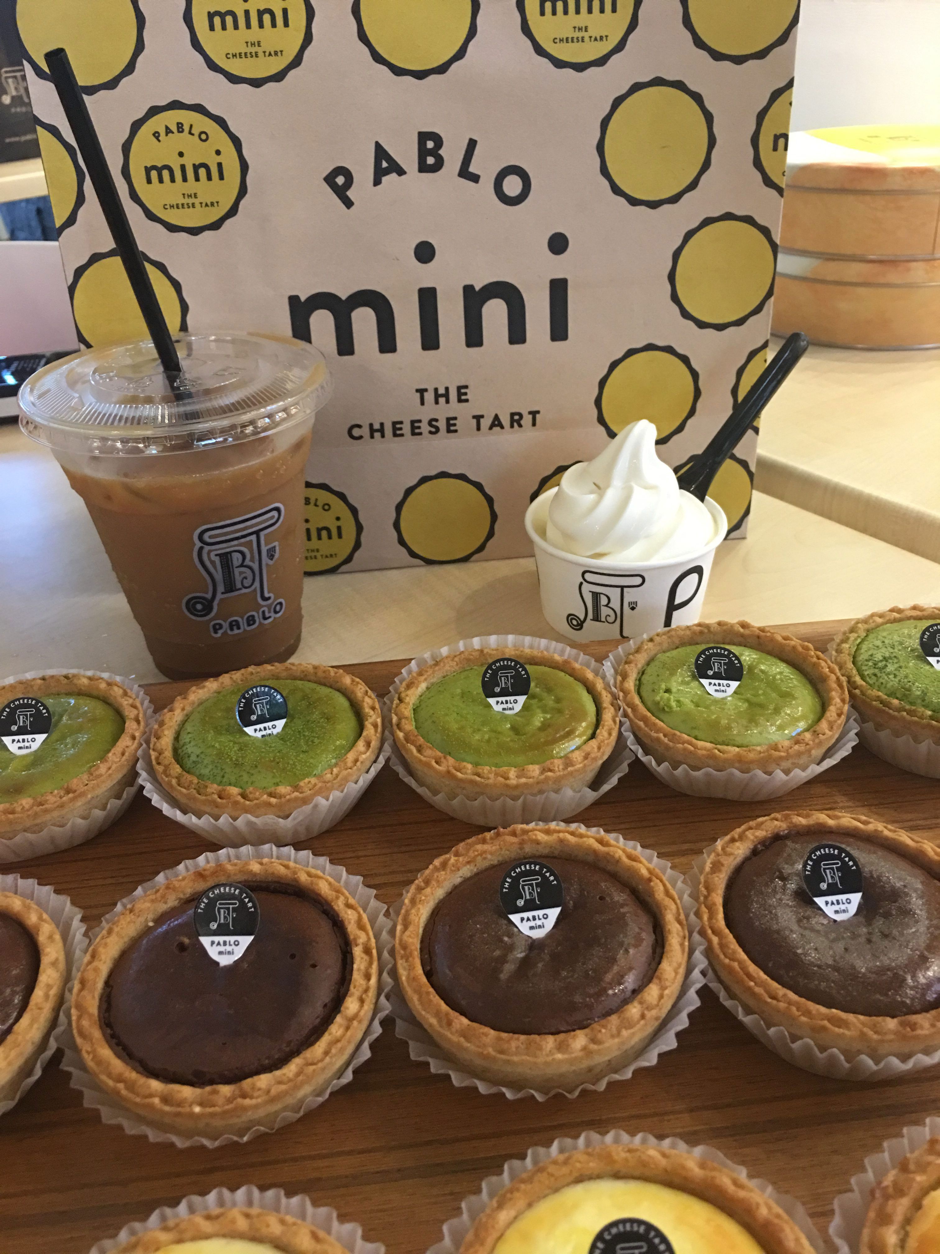 iced coffee, soft serve & some matcha, chocolate and a peek of the original cheese tarts