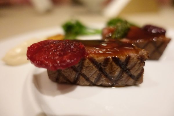 ode to meat: kagoshima beef tenderloin (so tender and juicy), with cauliflower purèe and spring vegetables 