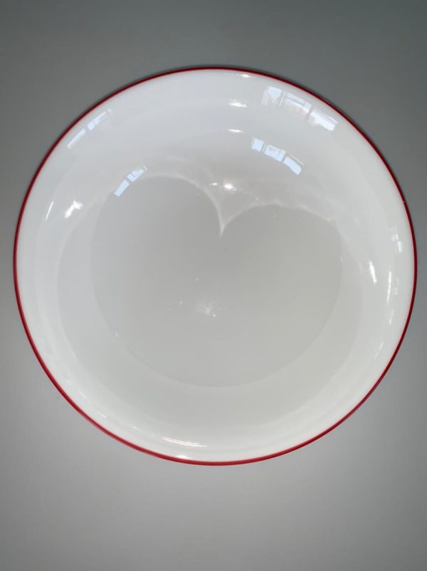 Red Rimmed Happy Serving Bowl - Image 3